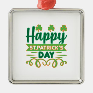 Lycklig ST Patrick S Day Julgransprydnad Metall