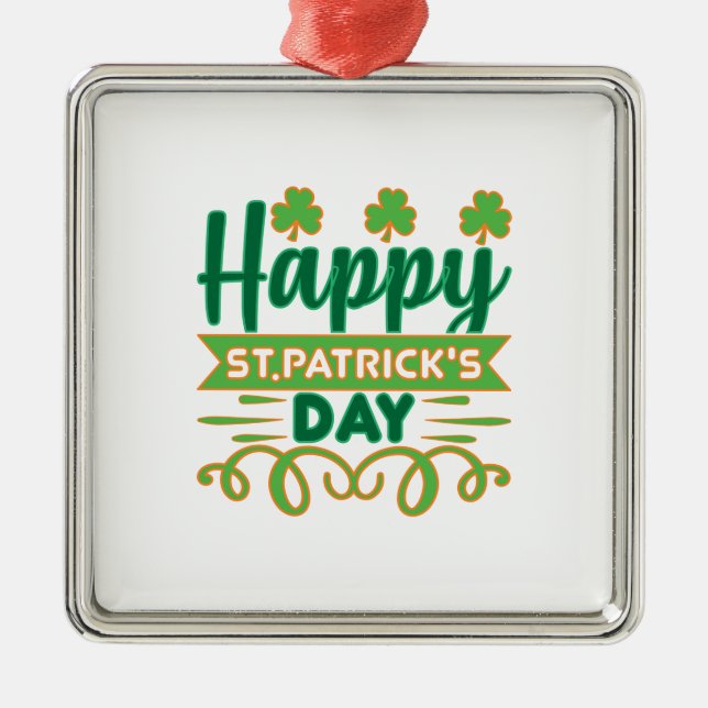 Lycklig ST Patrick S Day Julgransprydnad Metall (Framsidan)