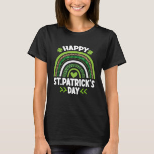 Lycklig St Patrick s Day Leopardtryck Regnbåge Sha T Shirt