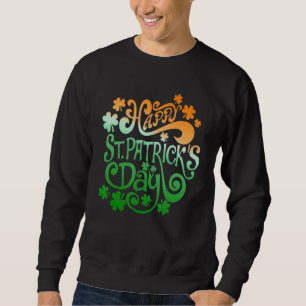 Lycklig St Patrick S Day Lucky Irish Shamrock C Ma Lång Ärmad Tröja