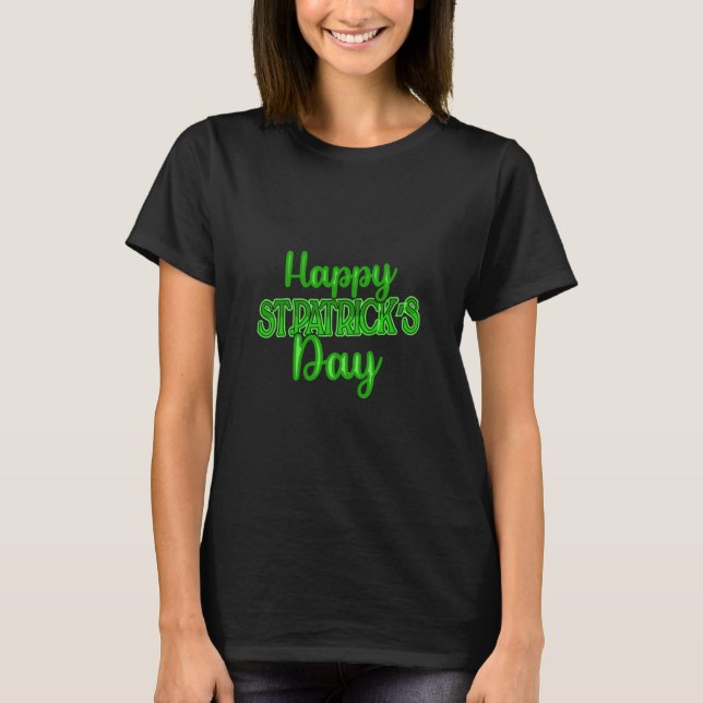 Lycklig St Patrick S Day T Shirt (Framsida)