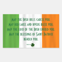 Lycklig St. Patrick's Bluting Irish Flagga Shamroc Rektangulärt Klistermärke