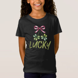Lycklig St Patricks Coquette-båge T Shirt