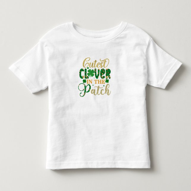 Lycklig St. Patrick's Cutest Klöver in the Patch T Shirt (Framsida)