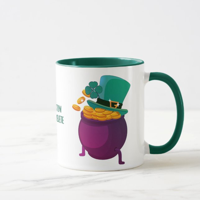 Lycklig St. Patricks dag Hatt Tomte påsklilja Mugg (Höger)