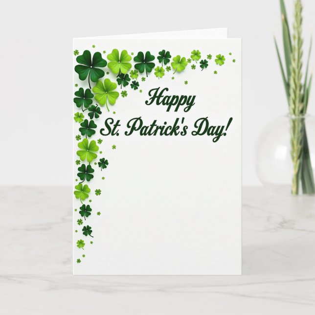Lycklig St. Patricks dag Klöver Kort (Framsida)