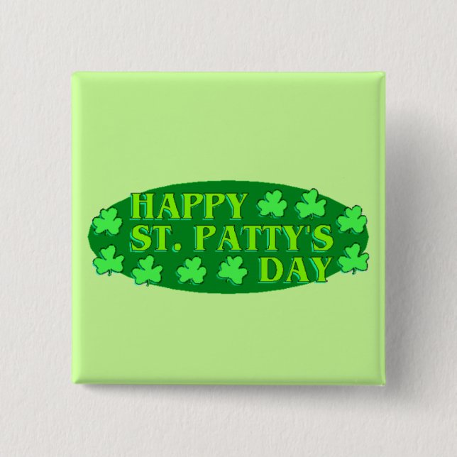 Lycklig St. Patricks dag-knapp Knapp (Framsida)