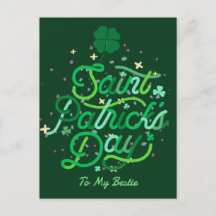 Lycklig St. patricks dag Lucky Shamrocks Simple Helg Vykort