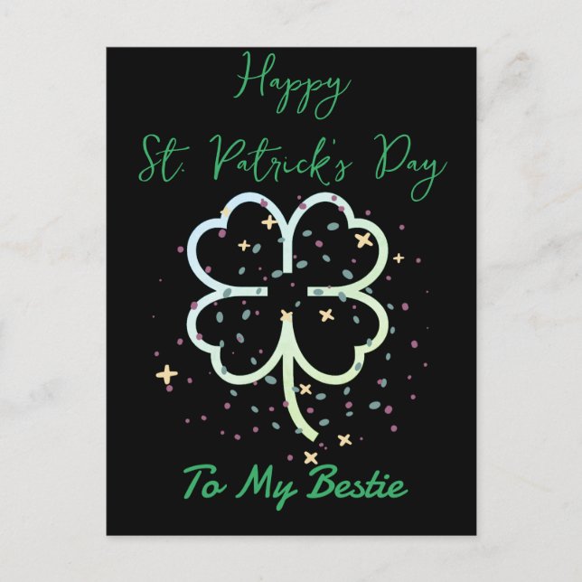 Lycklig St. patricks dag Lucky Shamrocks Simple Helg Vykort (Framsida)
