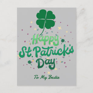 Lycklig St. patricks dag Lucky Shamrocks Simple Helg Vykort