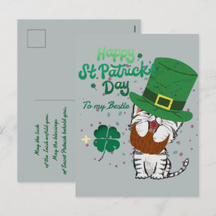 Lycklig St. patricks dag Lucky Shamrocks vintage Helg Vykort