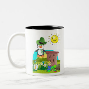 lycklig st. patricks dag penguin leprechaun Två-Tonad mugg