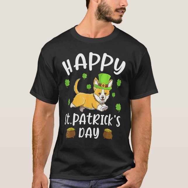 Lycklig St. Patricks Dag Rolig Saint Patricks Corg T Shirt (Framsida)