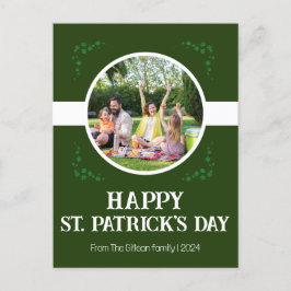 Lycklig St. patricks dag Shamrocks-familjen Ett fo Helg Vykort