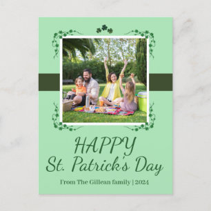 Lycklig St. patricks dag Shamrocks-familjen Ett fo Helg Vykort