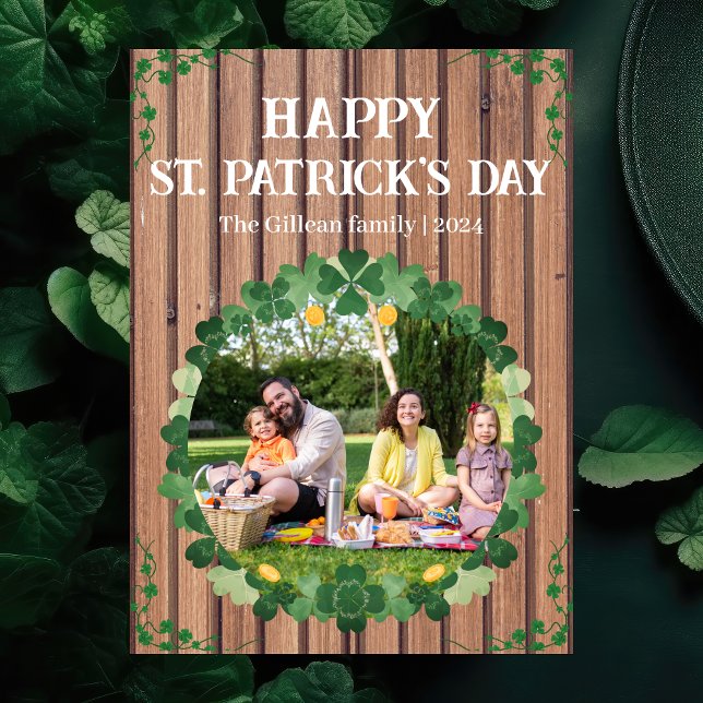 Lycklig St. patricks dag Shamrocks-familjen ett fo Julkort (Skapare uppladdad)
