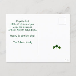 Lycklig St. patricks dag Shamrocks killfoto Helg Vykort