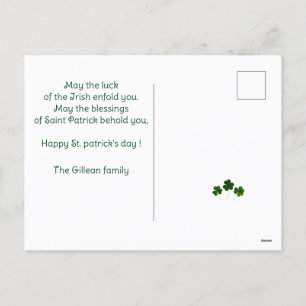 Lycklig St. patricks dag Shamrocks killfoto Helg Vykort
