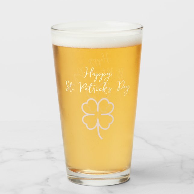 Lycklig St. patricks dag Shamrocks Simple Script Glaskopp (Framsida fylld)