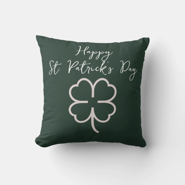 Lycklig St. patricks dag Shamrocks Simple Script Kudde (Framsida)