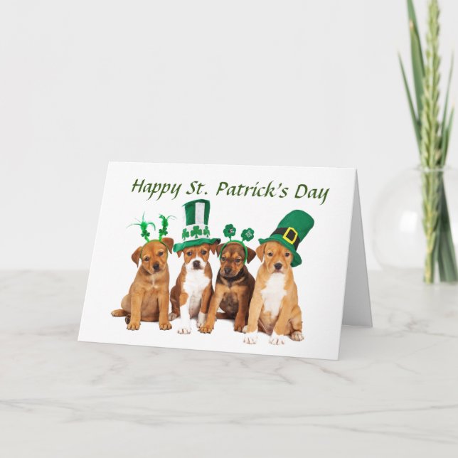 Lycklig St. Patricks dag vikta semesterkort Helgkort (Framsida)