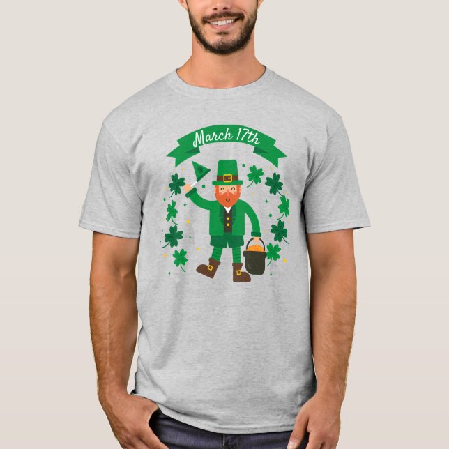 Lycklig St. Patrick's Day | 17 mars T Shirt (Framsida)