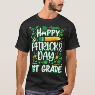 Lycklig St patrick's day 1:a läraren Kids Par T Shirt
