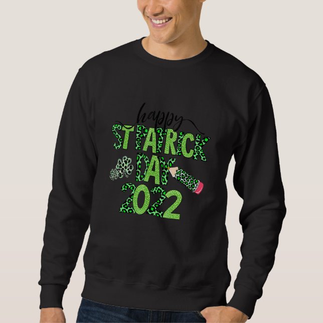 Lycklig St patrick's day 2022 Grönt Leopard 1 Lång Ärmad Tröja (Framsida)