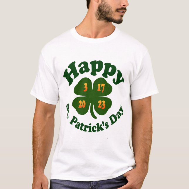 Lycklig St. Patrick's Day 2023 T Shirt (Framsida)