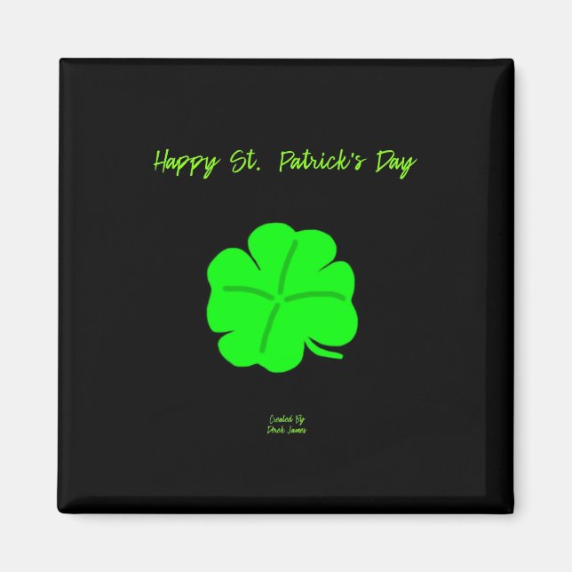 Lycklig St. Patrick's Day 2 Inch Square Magnet (Framsidan)