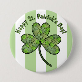 Lycklig St. Patrick's Day 3-Inch Button Knapp
