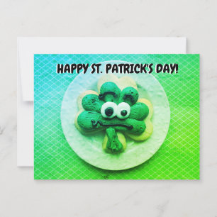 Lycklig St. Patrick's Day 4 Löv Klöver Cookie Vykort