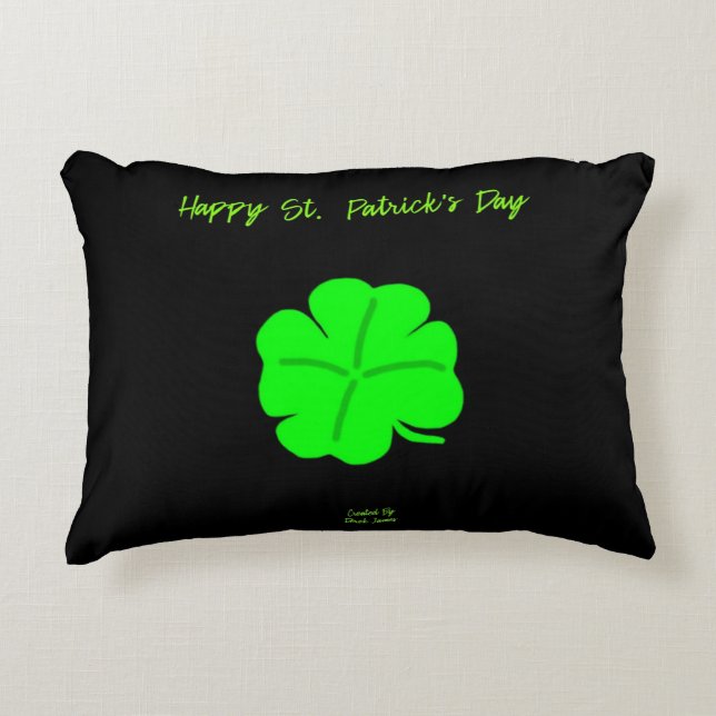 Lycklig St. Patrick's Day accent Pillow Prydnadskudde (Framsidan)