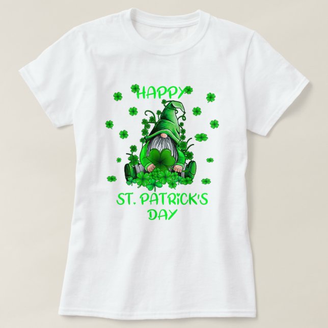 Lycklig St. Patricks Day Adsible Gnome T Shirt (Design framsida)