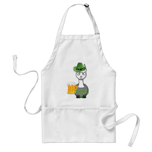 lycklig st patricks day alpaca förkläde (Framsidan)