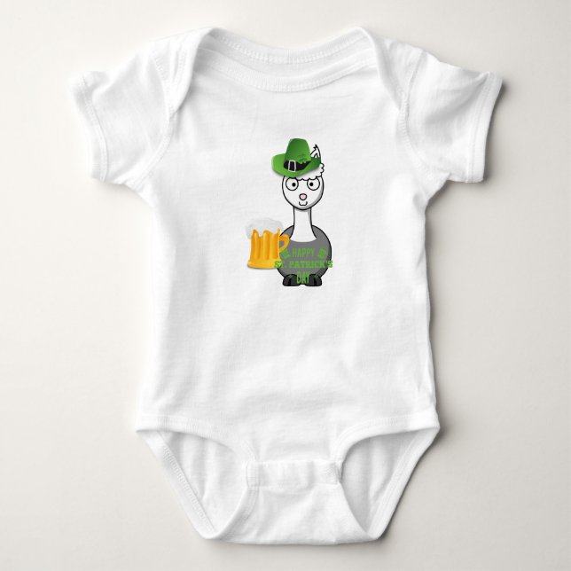 lycklig st patricks day alpaca t-shirt (Framsida)