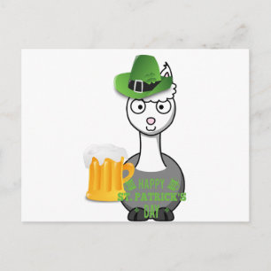 lycklig st patricks day alpaca vykort