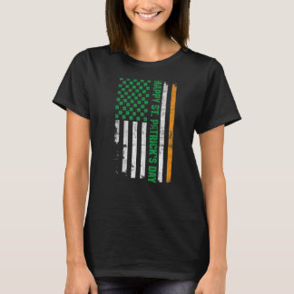 Lycklig St. Patrick's Day American Flagga Irish Fu T Shirt