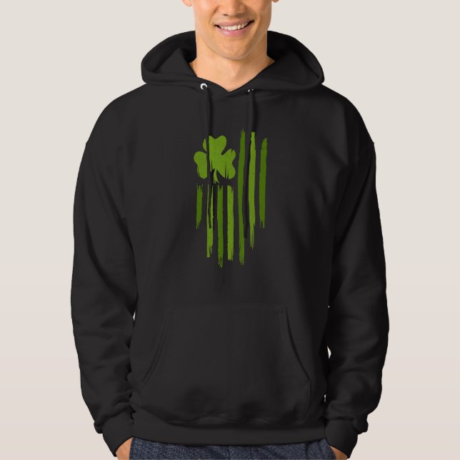 Lycklig St patricks day American Flagga Usa Lucky  Hoodie (Framsida)