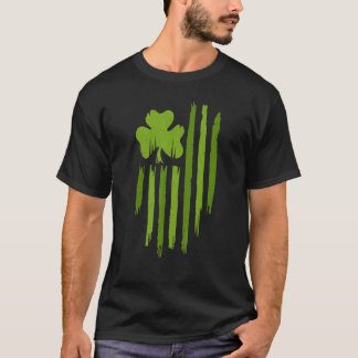 Lycklig St patricks day American Flagga Usa Lucky  T Shirt