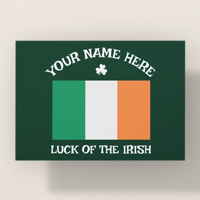 Lycklig St Patrick's Day Anpassat Namn Shamrock Vykort (Skapare uppladdad)