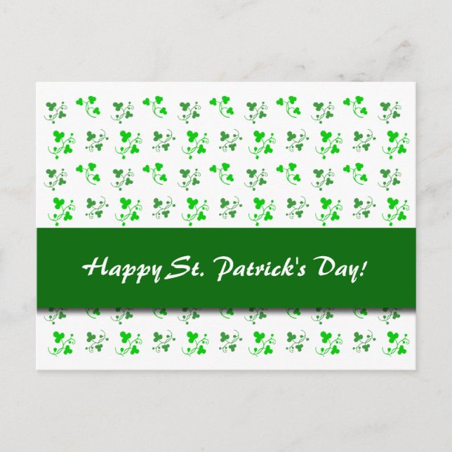 Lycklig St. Patrick's Day Anpassningsbar Shamrock  Vykort (Framsida)