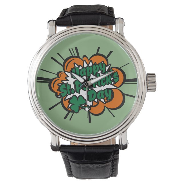 Lycklig St. Patrick's Day Armbandsur (Framsida)