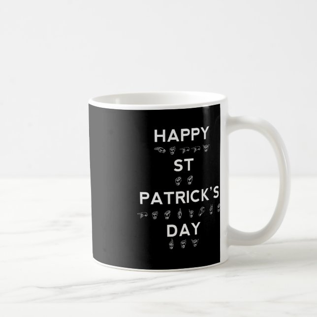 Lycklig St patrick's day ASL-Dövets medvetenhet Kaffemugg (Höger)