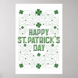 Lycklig St. Patrick's Day (Avfasad) Poster 24x36