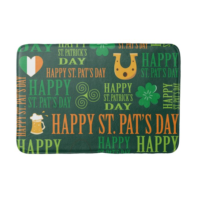 Lycklig St. Patrick's Day Badrumsmatta (Framsidan)