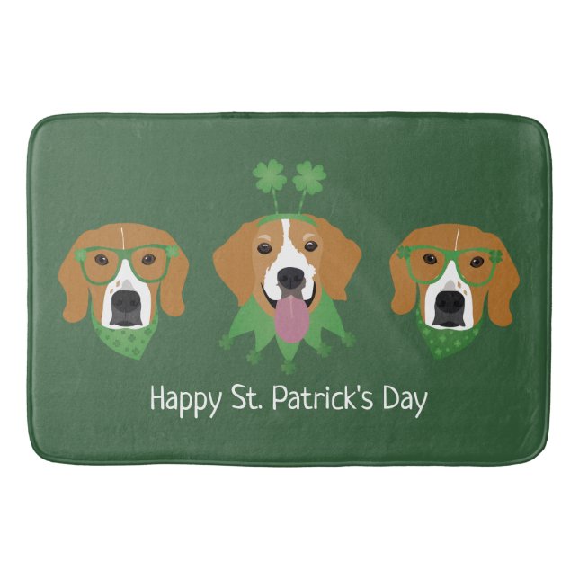 Lycklig St patricks day Beagle Hundar Badrumsmatta (Framsidan)