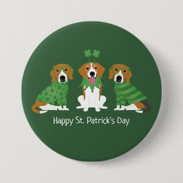 Lycklig St patricks day Beagle Hundar Knapp