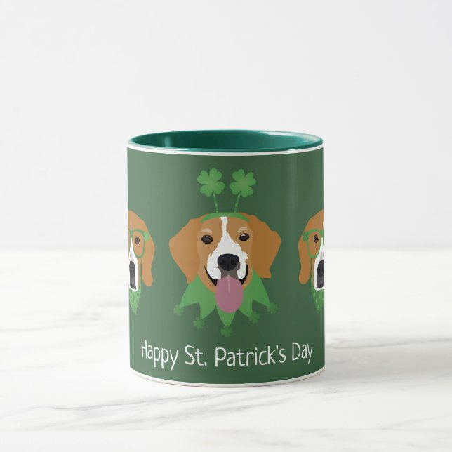 Lycklig St patricks day Beagle Hundar Mugg (Center)