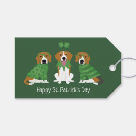 Lycklig St patricks day Beagle Hundar Presentetikett